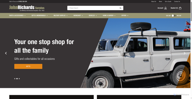 Security scan screenshot of https://johnrichardssurplus.co.uk