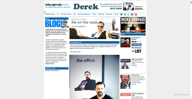 Security scan screenshot of https://www.rickygervais.com/thissideofthetruthh.php