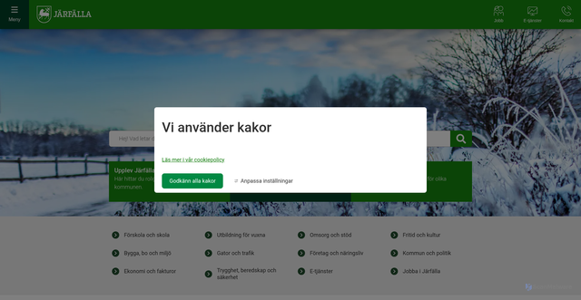 Security scan screenshot of https://www.jarfalla.se/