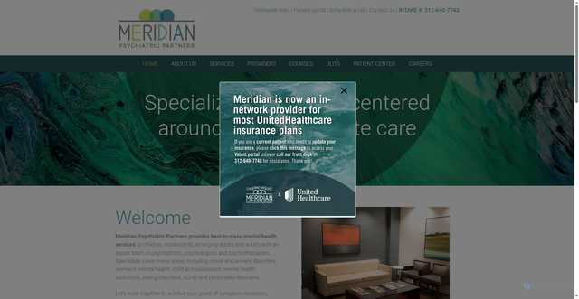 Security scan screenshot of https://meridianpsychiatricpartners.com/
