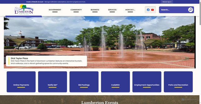Security scan screenshot of https://lumbertonnc.gov/