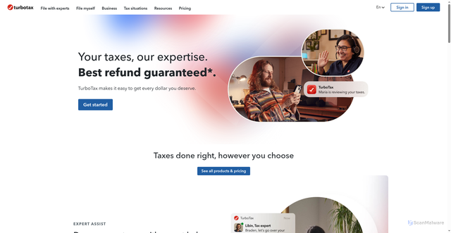 Security scan screenshot of https://turbotax.intuit.ca/tax/software?srsltid=AfmBOoqKXQerNqX45Jk4JZsMVfdr5t8u42QJMKj1YhSJPccoL8B6Xjca