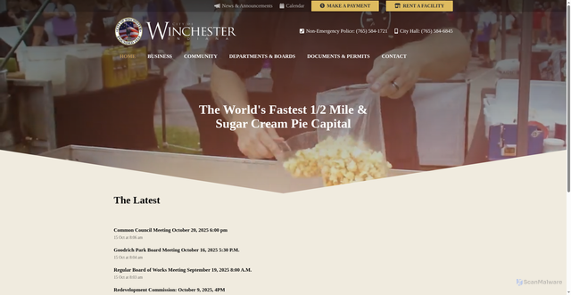 Security scan screenshot of https://winchester-in.gov/
