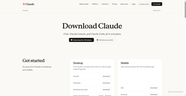 Security scan screenshot of https://cladesktop-apps.com/