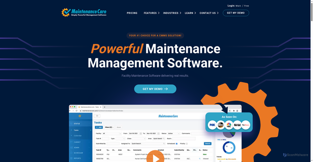 Security scan screenshot of https://www.maintenancecare.com