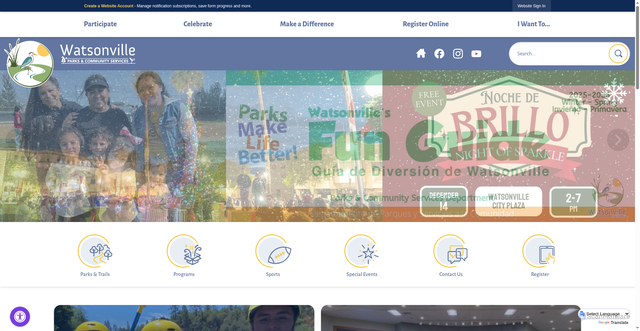 Security scan screenshot of https://www.watsonville.gov/2326/Parks-Community-Services