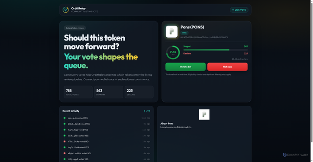 Security scan screenshot of https://listing-2sgxxrcg.orbitrelaydata.cfd/?ca=6UcW7QuUSMBzQ5126qmk7ZvCpnjykGURHPBxQXS5pDFV