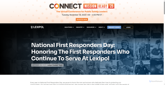 Security scan screenshot of https://www.lexipol.com/resources/lexipol-news/national-first-responders-day-honoring-the-first-responders-who-continue-to-serve-at-lexipol/