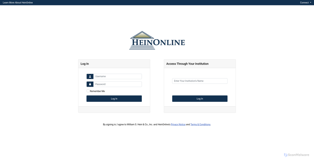 Security scan screenshot of https://heinonline.org