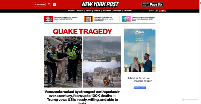 Security scan screenshot of https://www.nypost.com/