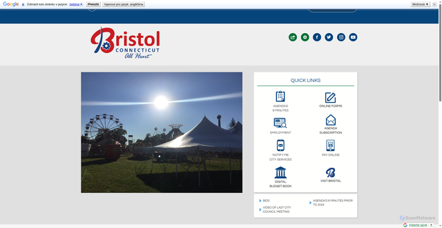 Security scan screenshot of https://www.bristolct.gov/