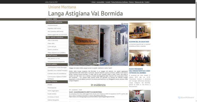 Security scan screenshot of https://www.unionelangastigiana.at.it/
