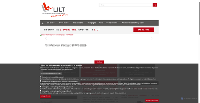 Security scan screenshot of https://www.lilt.it/
