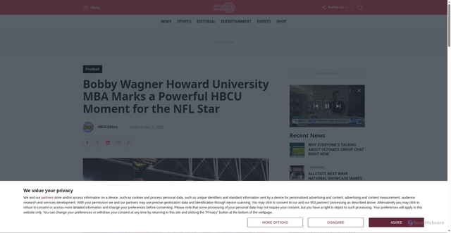 Security scan screenshot of https://hbcubuzz.com/106398/bobby-wagner-howard-university-mba/