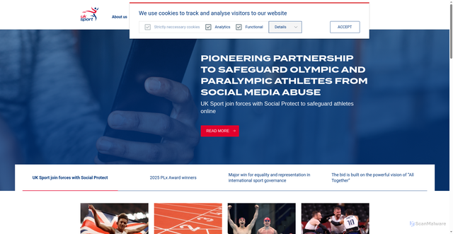 Security scan screenshot of https://www.uksport.gov.uk/