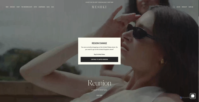 Security scan screenshot of https://meshki-us.myshopify.com