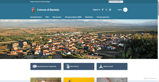 Security scan screenshot of https://www.comune.bauladu.or.it/