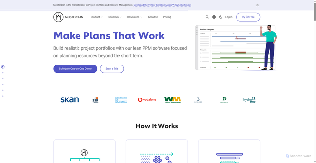 Security scan screenshot of https://meisterplan.com