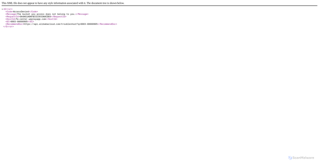 Security scan screenshot of https://fe-center.weplayapp.com