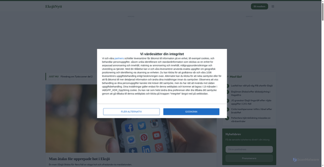 Security scan screenshot of https://xn--eksjnytt-q4a.se