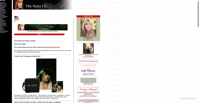Security scan screenshot of http://stevienicks.net/