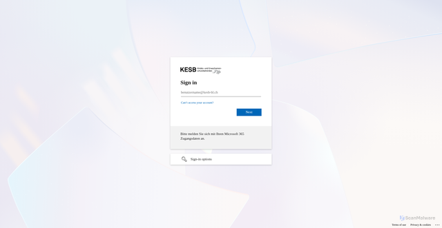 Security scan screenshot of https://kesbbl-my.sharepoint.com