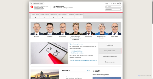 Security scan screenshot of https://www.admin.ch/gov/en/start.html