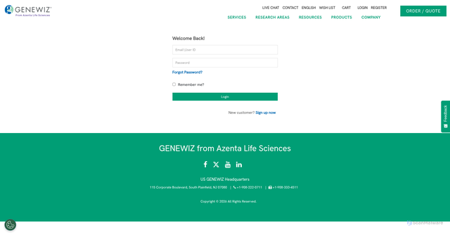 Security scan screenshot of https://clims4.genewiz.com