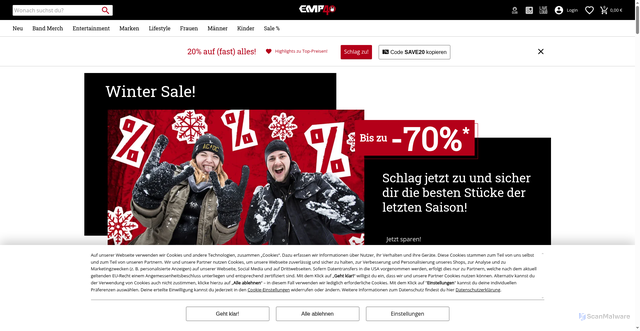 Security scan screenshot of https://emp.de