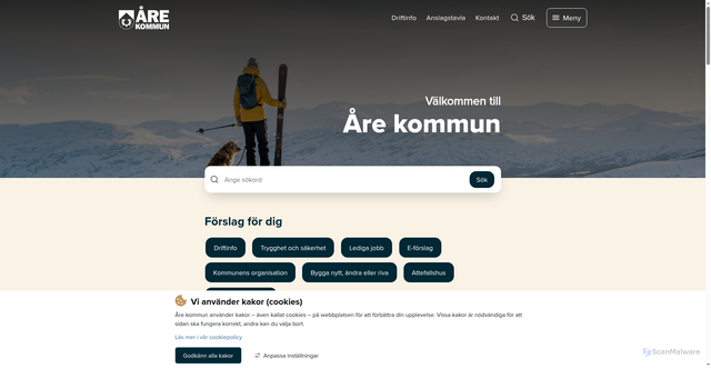 Security scan screenshot of https://www.are.se/