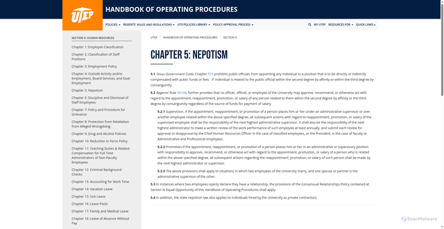 Security scan screenshot of https://www.utep.edu/hoop/section-5/ch-5.html