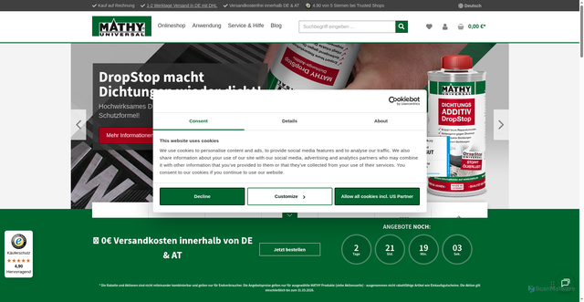 Security scan screenshot of https://mathy.de
