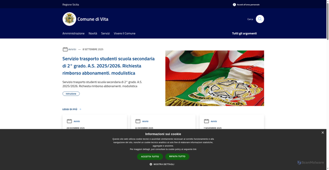 Security scan screenshot of https://www.comune.vita.tp.it/it