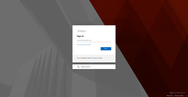 Security scan screenshot of https://ifas-uat.andbank.com/
