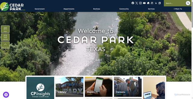 Security scan screenshot of https://www.cedarparktexas.gov/