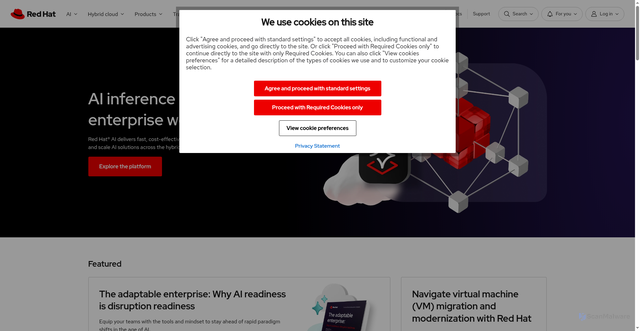 Security scan screenshot of https://redhatstatic.com