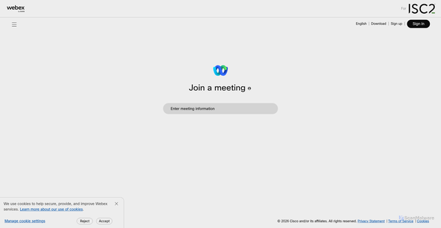 Security scan screenshot of https://isc2org.webex.com