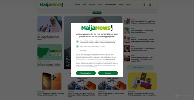 Security scan screenshot of https://www.naijanews.com