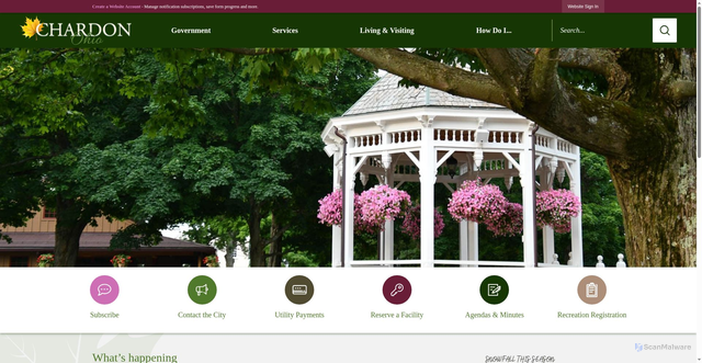 Security scan screenshot of https://cityofchardon.gov/