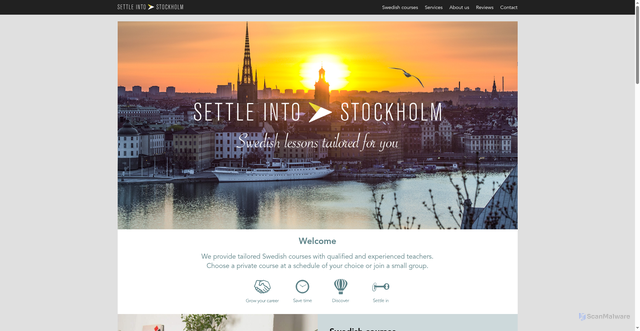 Security scan screenshot of https://settleintostockholm.se
