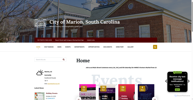 Security scan screenshot of https://marionsc.gov/