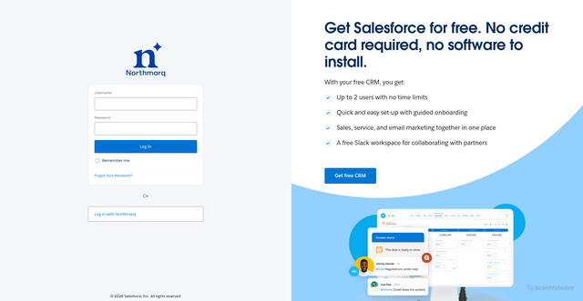 Security scan screenshot of https://northmarqcapital.lightning.force.com