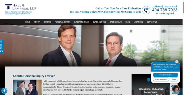 Security scan screenshot of https://www.hallandlampros.com/personal-injury/