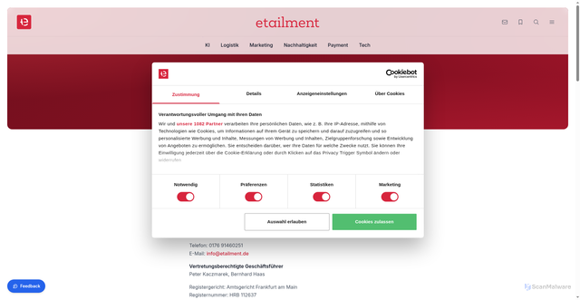 Security scan screenshot of https://r.brevo.etailment.de/mk/cl/f/sh/7nVU1aA2ng3uF2VLrEtuly9pOkgRpOI/mdr6eJT1FVTT