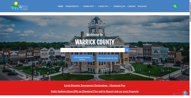 Security scan screenshot of https://www.warrickcounty.gov/