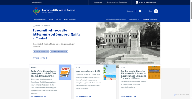 Security scan screenshot of https://www.comune.quintoditreviso.tv.it