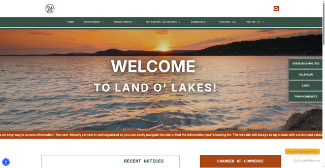 Security scan screenshot of https://landolakeswi.gov/