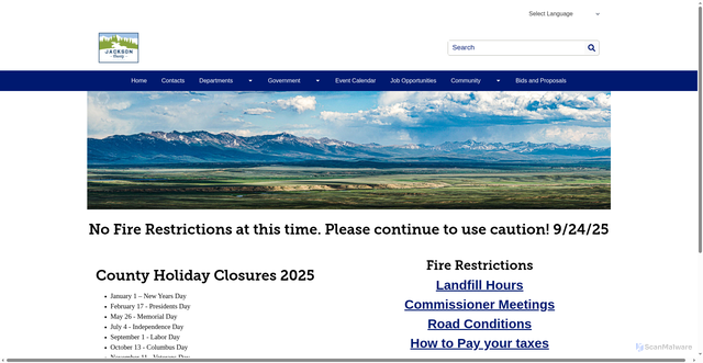 Security scan screenshot of https://jacksoncounty.colorado.gov/