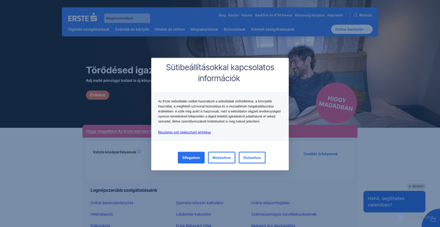 Security scan screenshot of https://www.erstebank.hu