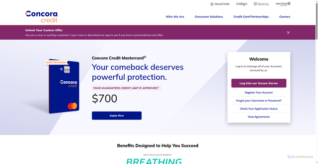 Security scan screenshot of https://indigo.myfinanceservice.com